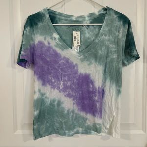 Aeropostale Green and Purple Tie Dye Soft Shirt